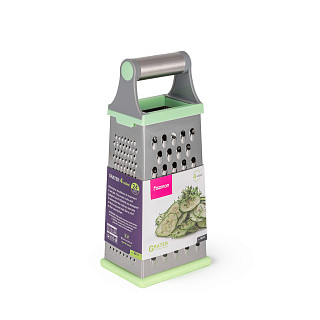 24.5 cm four-sided grater (stainless steel + plastic)