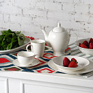 Tea Cup and saucer ALEKSA 250 ml color white (porcelain)