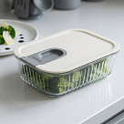 Container with plastic lid 20.4x15.3x7.3 cm / 1050 ML (borosilicate glass)