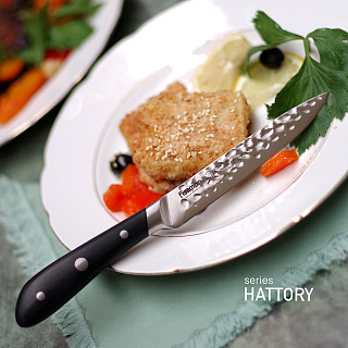 5" Utility knife HATTORI hammered (420J2 steel)