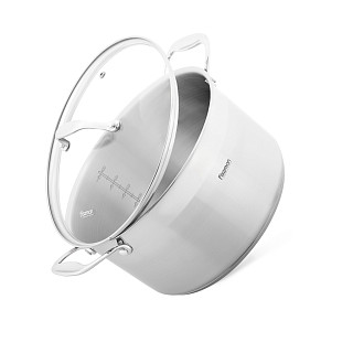 Stockpot PLATINO 24x13.5 cm / 5.7 LTR with glass lid (stainless steel)