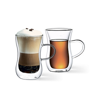 Set of 2 Double Wall Cups 150 ml (Borosilicate Glass)