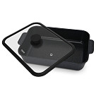 Rectangular shallow casserole NORD STONE 30x21.5x7 cm / 3.7 LTR with glass lid (cast aluminium with non-stick coating)