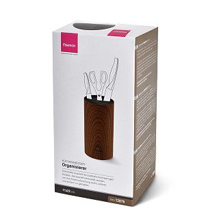 Kitchen knife organizer 11x22 cm round, color WOOD (plastic)