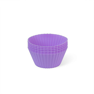 Set of 6 silicone cupcake molds 7x3.5 cm (40 sets per display box)