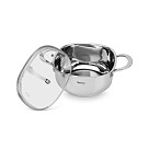 Stockpot EXCLUSIVE PRO 20x10 cm / 3.0 LTR with glass lid (stainless steel)