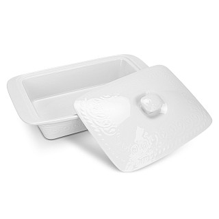 Taisnstūrveida cepamtrauks ar vāku Parmigiano 33,5x21,5x7,2 cm / 2,1L (porcelāns)