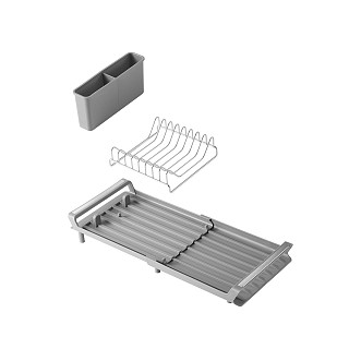 Dish drying rack 20x46.5 cm (stainless steel, plastic)