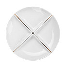 Bļodiņu komplekts koka statīvā 4 gab. 31x21x3,8 cm (porcelāns)