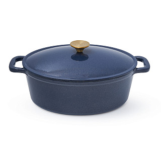Ovāls katls LE MANS BLUE 30x11,4 cm / 4,8 L ar vāku (emaljēts čuguns)