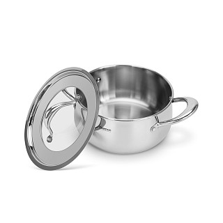 Katls ABSOLUTE PRO 20x10 cm / 3,2L ar stikla vāku (nerūsējošais tērauds)