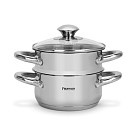 Puodas GULLIVER 14x7 сm / 1,1 l su įdėklu-dvigubu dugnu (nerūdijantis plienas)