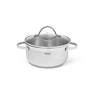 Stockpot LUMINOSA 18x8.5 cm / 2.1 LTR with glass lid (stainless steel)