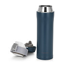 Double wall vacuum travel mug 450 ml Blue color (stainless steel), art. 9878