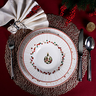 Šķīvis CHRISTMAS BALLS 27 cm (jaunais kaula porcelāns)