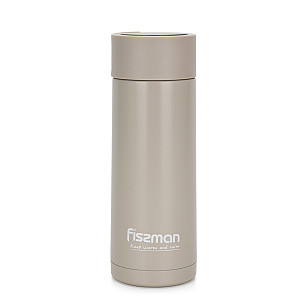 Double wall vacuum flask 390 ml beige (stainless steel)