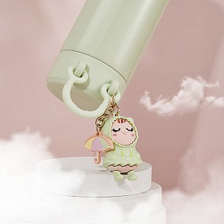 Double wall vacuum flask 380 ml green (stainless steel), art. 9860