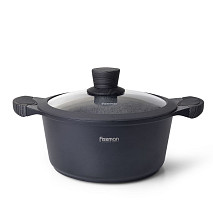 Stockpot PRESTIGE 24x11.5 см / 4.3 LTR with glass lid and induction bottom (aluminium with non-stick coating)