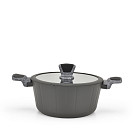 Stockpot STELLA 24x11.5 cm / 4.2 LTR with glass lid and induction bottom