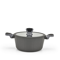 Stockpot STELLA 24x11.5 cm / 4.2 LTR with glass lid and induction bottom