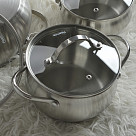 Stockpot MARTINEZ 16x9 cm / 1.8 LTR with glass lid (stainless steel)