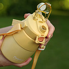 Double wall vacuum flask 800 ml yellow (stainless steel), art. 9865