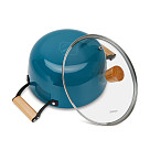 Stockpot SEAGREEN 24x11 cm / 4 LTR with glass lid (enamelled lightweight cast iron with non-stick coating)