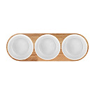 Bļodiņu komplekts koka statīvā 3 gab. 28,5x9,5x6,1 cm (porcelāns)