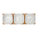 Bļodiņu komplekts koka statīvā 3 gab. 31x10x5,2 cm (porcelāns)