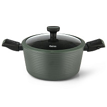 Stockpot BRILLIANT 28x13.5 cm / 7.1 LTR with detachable handles and glass lid (aluminum with non-stick coating)
