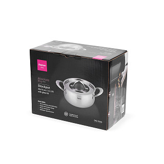 Katls ABSOLUTE PRO 20x10 cm / 3,2L ar stikla vāku (nerūsējošais tērauds)