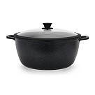 Stockpot NORD STONE 32x14.5 cm / 9.9 LTR with glass lid (cast aluminium with non-stick coating)