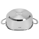 Shallow casserole EXCLUSIVE PRO 26x9 cm / 4.6 LTR with glass lid (stainless steel)