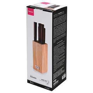 Peilių rinkinys SOLVEIG 6 pr. mediniame stove