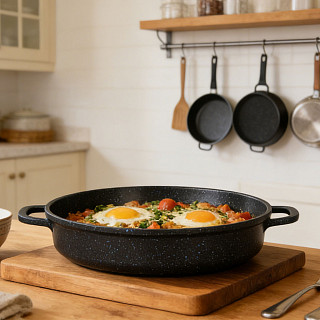Shallow casserole NORD STONE 20x4.5 cm (cast aluminium with non-stick coating)