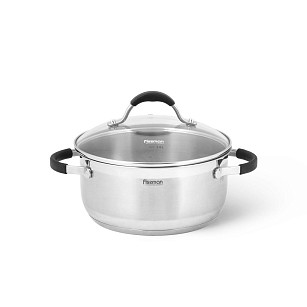 Stockpot MAGNIFICA 20x9.5 cm / 3.0 LTR with highdome glass lid (stainless steel)