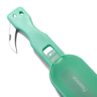 Fish scaler 20 cm with a moon-shaped knife and a container (stainless steel)