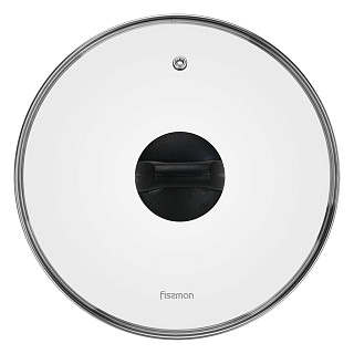 Glass lid 24 cm, black
