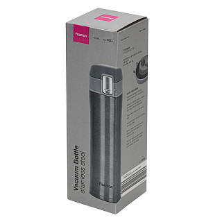 Double wall vacuum travel mug 450 ml Grey color (stainless steel), art. 9623