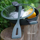 Shallow casserole BRILLIANT 28x7.5 cm / 4.1 LTR with detachable handles and glass lid (aluminum with non-stick coating)