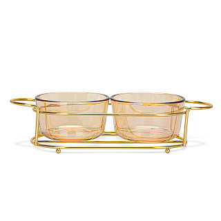 Set of bowls 2 pcs. in a metal stand, art. 16390