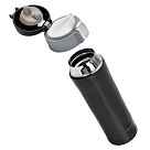 Double wall vacuum travel mug 450 ml Black color (stainless steel), art. 9625