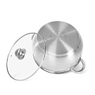 Stockpot PRIME 20x11.5 cm / 3.6 LTR with glass lid (stainless steel)