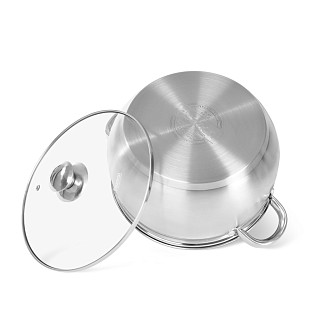 Stockpot PRIME 20x11.5 cm / 3.6 LTR with glass lid (stainless steel)
