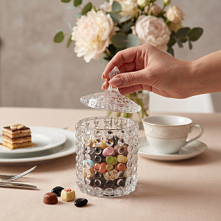 Candy jar 9x15 cm / 320 ml with lid (glass)