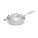 Deep frying pan AETERNUM 24х7 cm with glass lid (stainless steel)