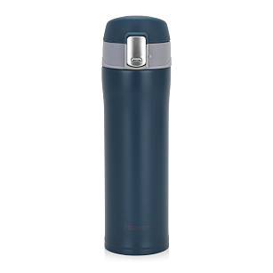 Double wall vacuum travel mug 450 ml Blue color (stainless steel)