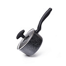 Sauce pan with glass lid FIORE 16x8.5 cm / 1.45 LTR with induction bottom (aluminium with non-stick coating)