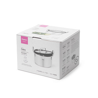 Кастрюля из нержавеющей стали индукционная 1,9 л / 16 см Fabia