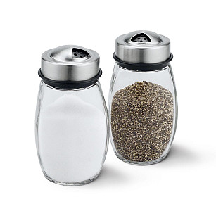 Salt and pepper shakers 110 ml x 2 (glass)